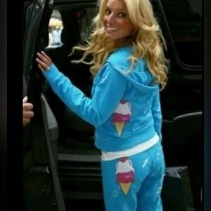 Primp Rare Blue Ice Cream Splatter Pants